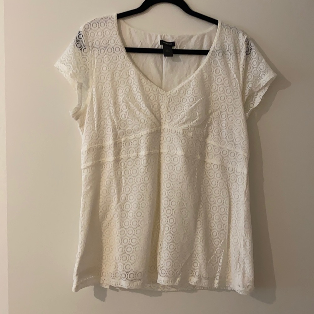 Ann Taylor full lace white blouse